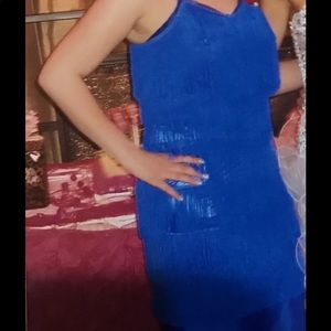 Vintage style blue Fringe flapper dress